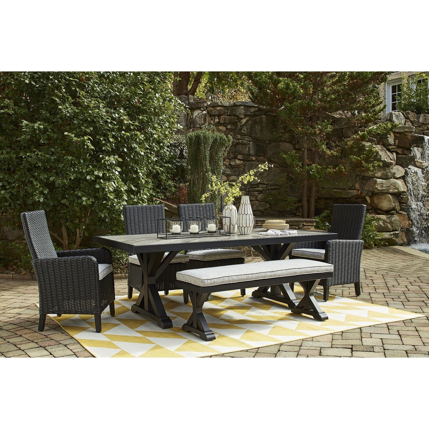 Signature Design by Ashley Beachcroft Brown/Beige 6-Piece Outdoor Seating Package