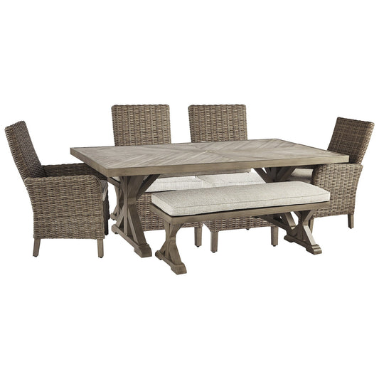 Signature Design by Ashley Beachcroft Brown/Beige 6-Piece Outdoor Seating Package