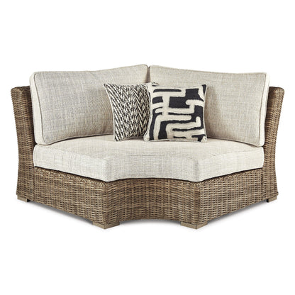 Signature Design by Ashley Beachcroft Brown/Beige 8-Piece Outdoor Seating Package - 107 W x 37.75 D x 34.63 H