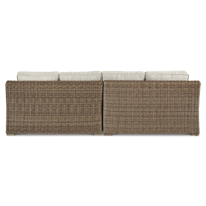 Signature Design by Ashley Beachcroft Brown/Beige 8-Piece Outdoor Seating Package - 107 W x 37.75 D x 34.63 H