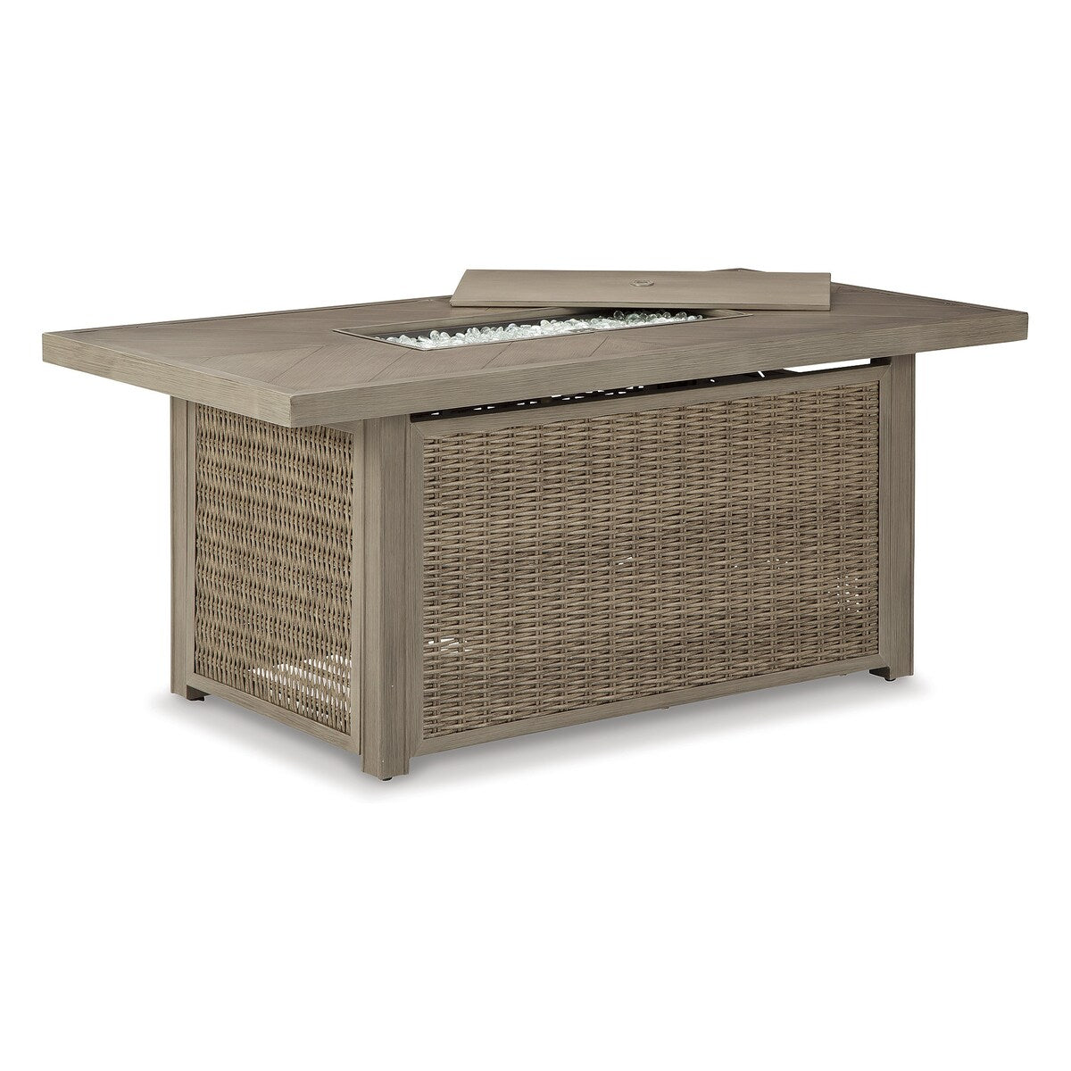 Signature Design by Ashley Beachcroft Brown/Beige Outdoor Sofa, Lounge Chairs and Fire Pit - 83W x 37D x 36H