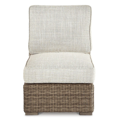 Signature Design by Ashley Beachcroft Brown/Beige Outdoor Sofa, Lounge Chairs and Fire Pit - 83W x 37D x 36H