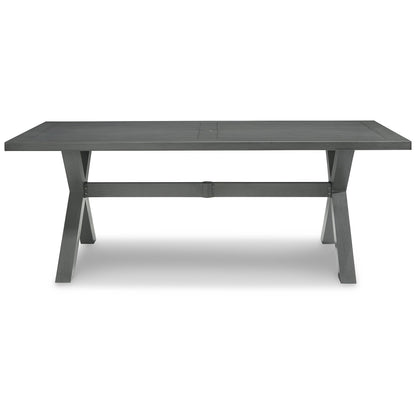 Signature Design by Ashley Elite Park Gray 7-Piece Outdoor Dining Package - 80W x 42D x 29H