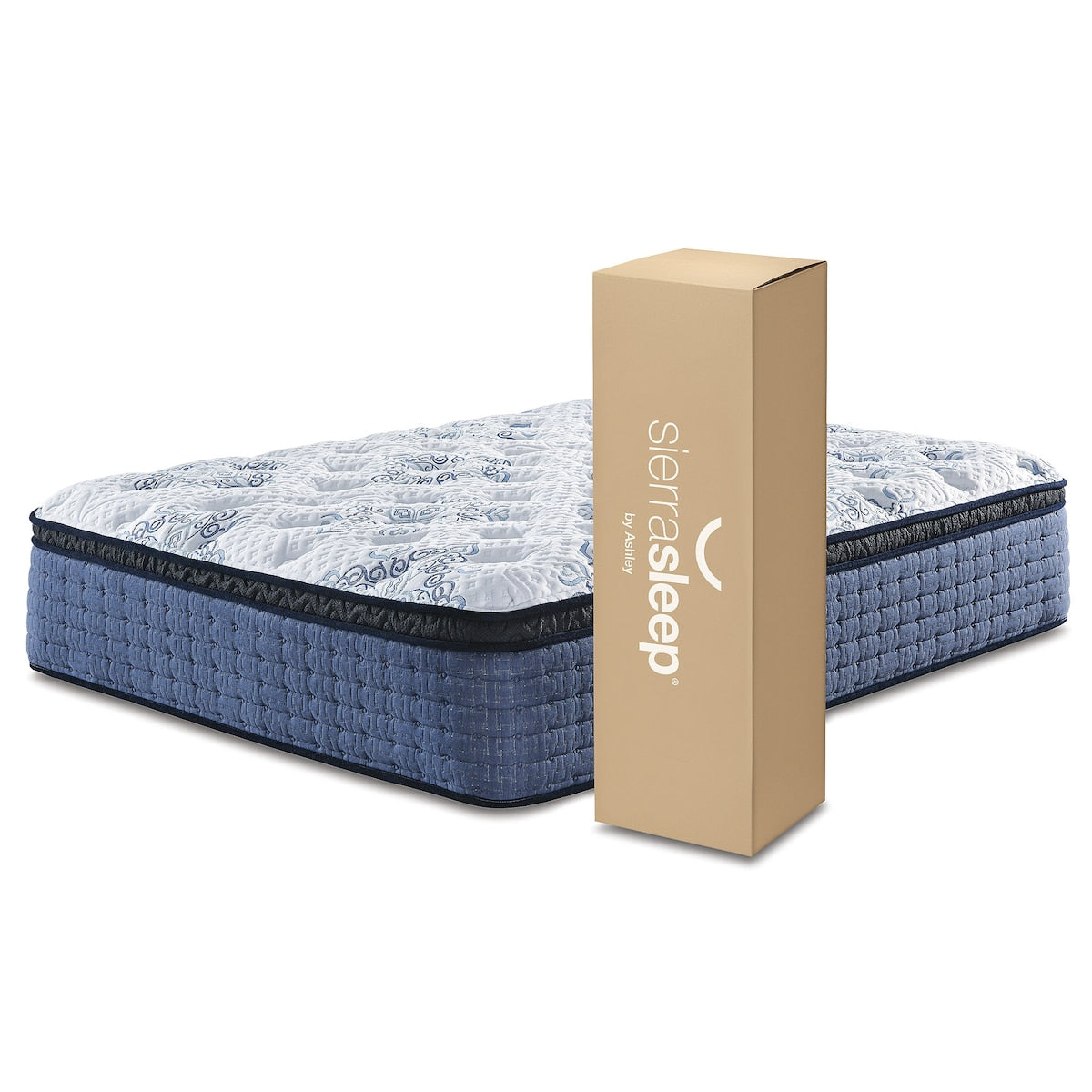 Signature Design by Ashley Mt Dana Euro Top White/Blue 2-Piece Queen Mattress Package