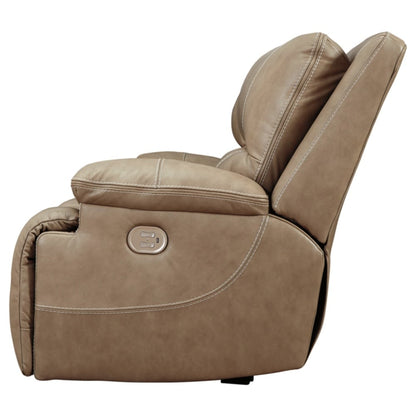 Signature Design by Ashley Ricmen Leather Power Adjustable Dual Reclining Sofa