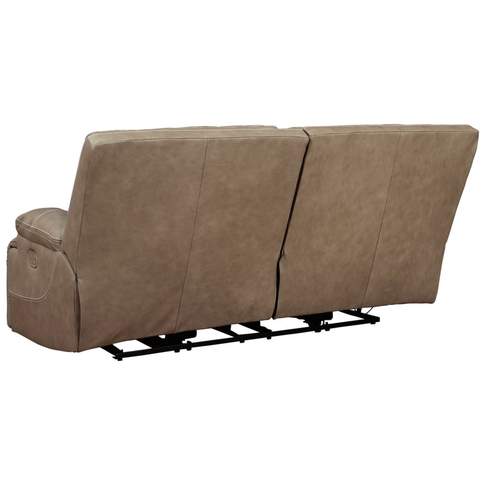 Signature Design by Ashley Ricmen Leather Power Adjustable Dual Reclining Sofa