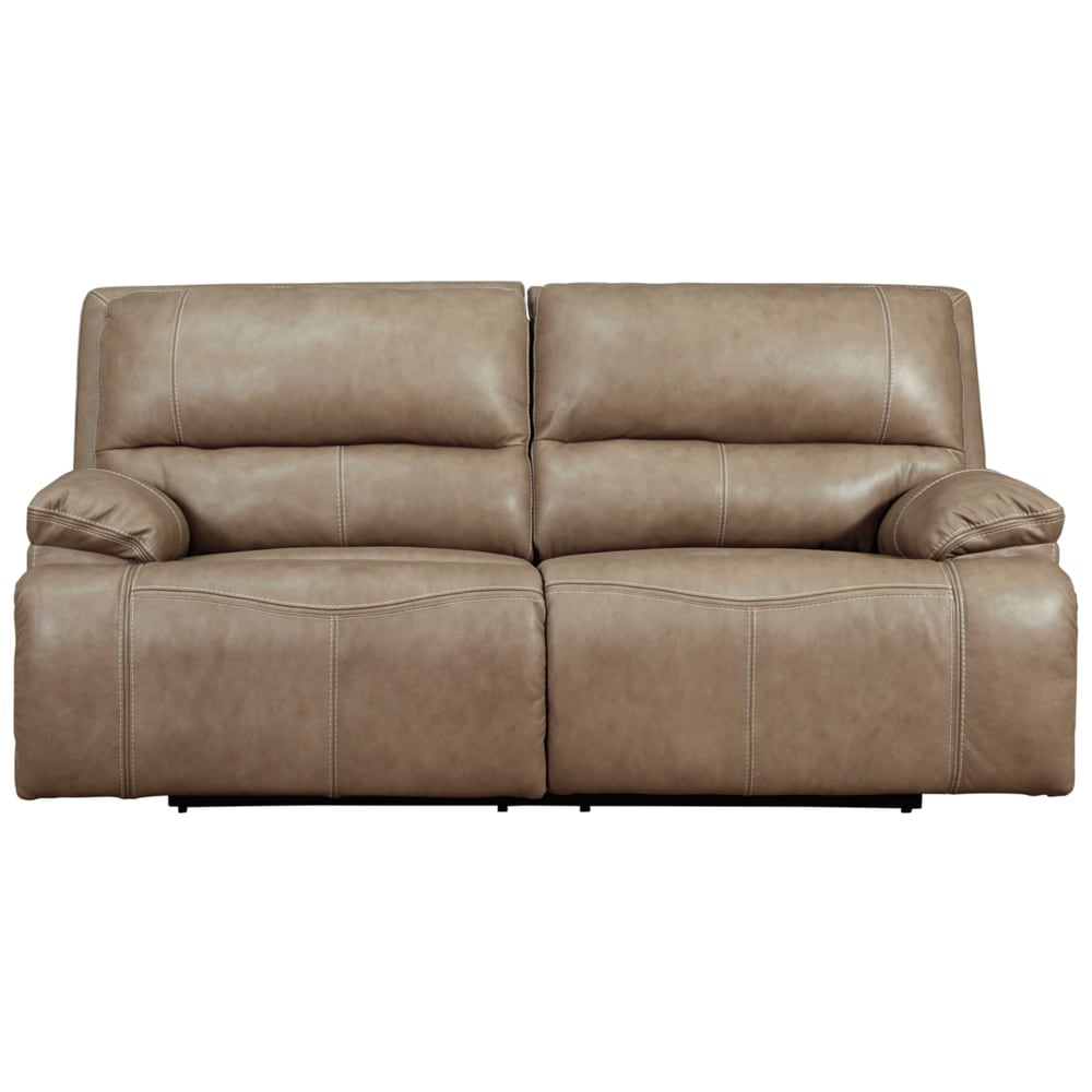 Signature Design by Ashley Ricmen Leather Power Adjustable Dual Reclining Sofa