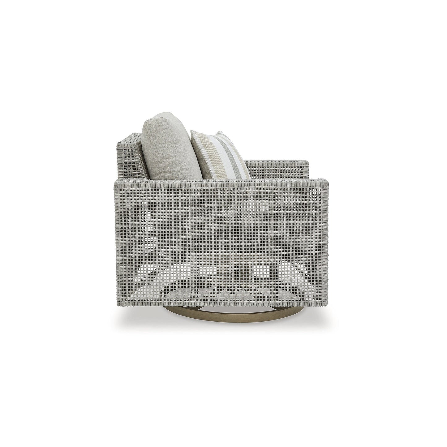 Signature Design by Ashley Seton Creek Gray Outdoor Swivel Lounge with Cushion - 36.38 W x 35 D x 36 H