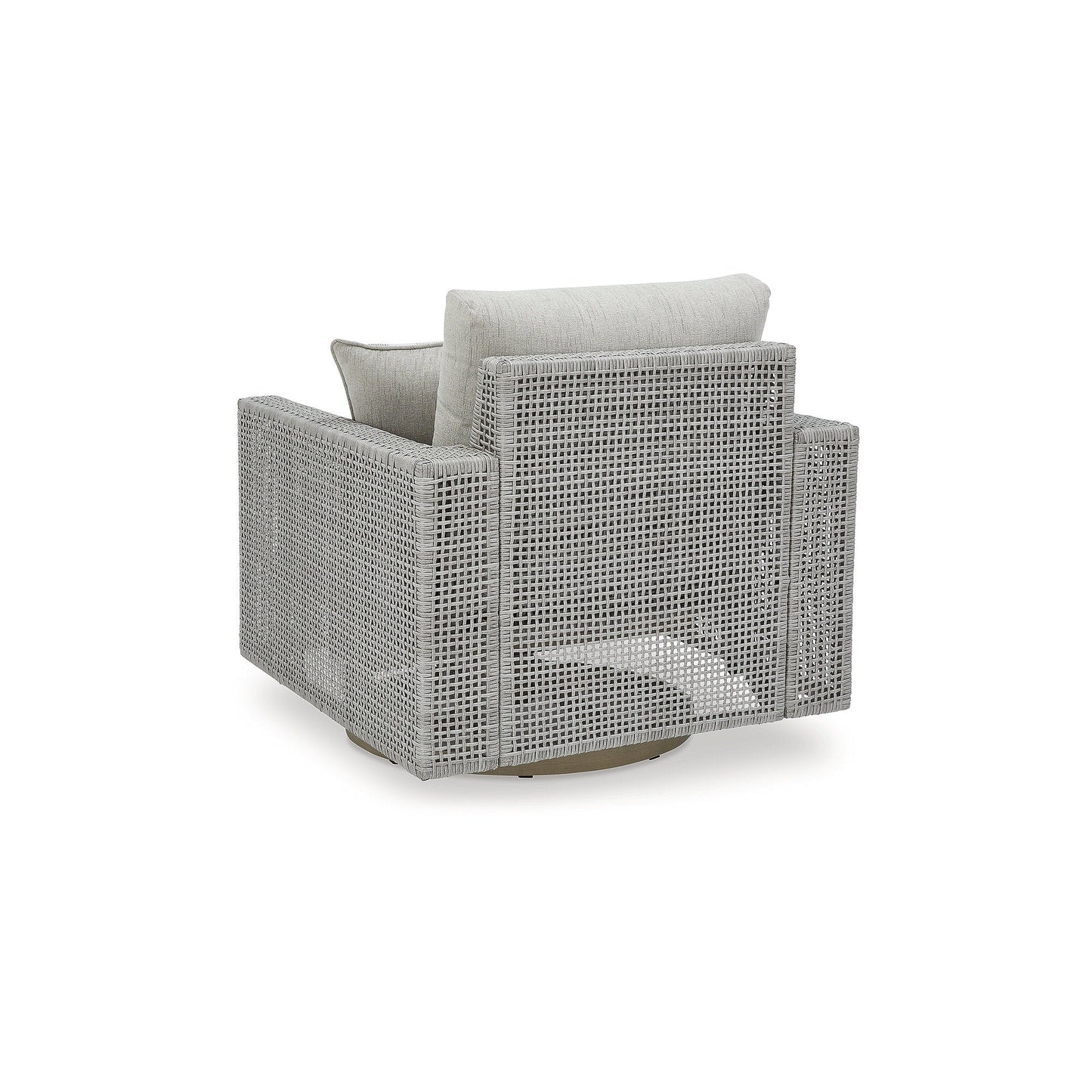 Signature Design by Ashley Seton Creek Gray Outdoor Swivel Lounge with Cushion - 36.38 W x 35 D x 36 H