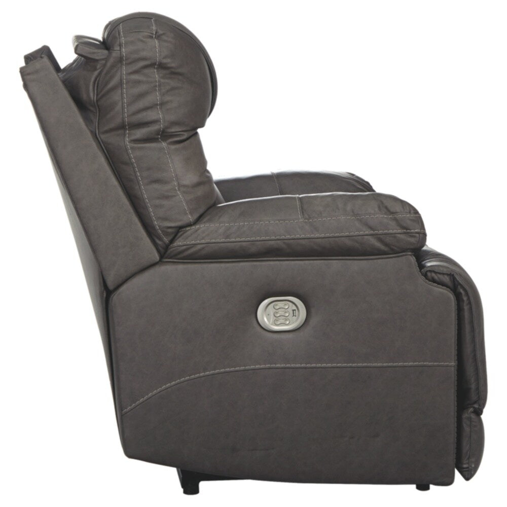 Wurstrow Contemporary Power Recliner Adjustable Headrest Smoke