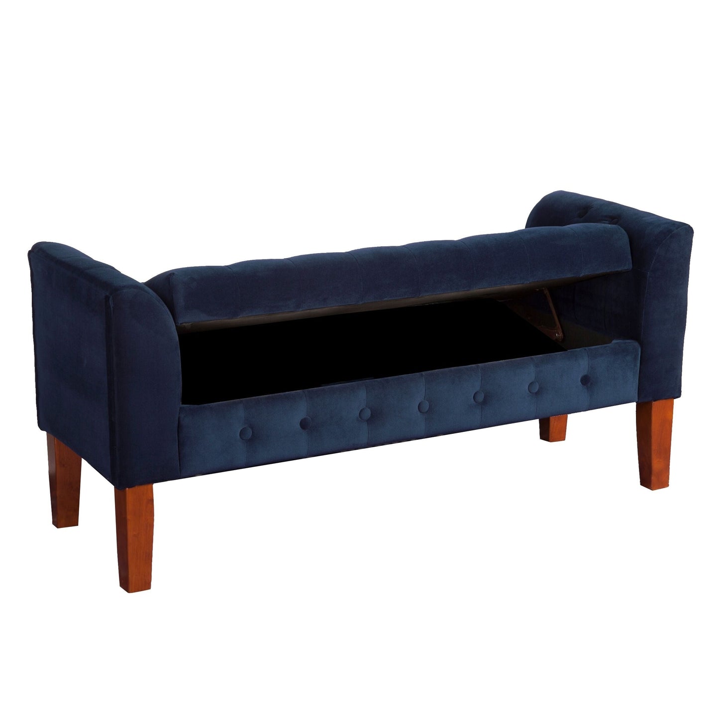 Copper Grove Malakoff Navy Velvet Storage Bench/ Settee