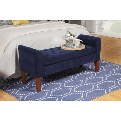 Copper Grove Malakoff Navy Velvet Storage Bench/ Settee