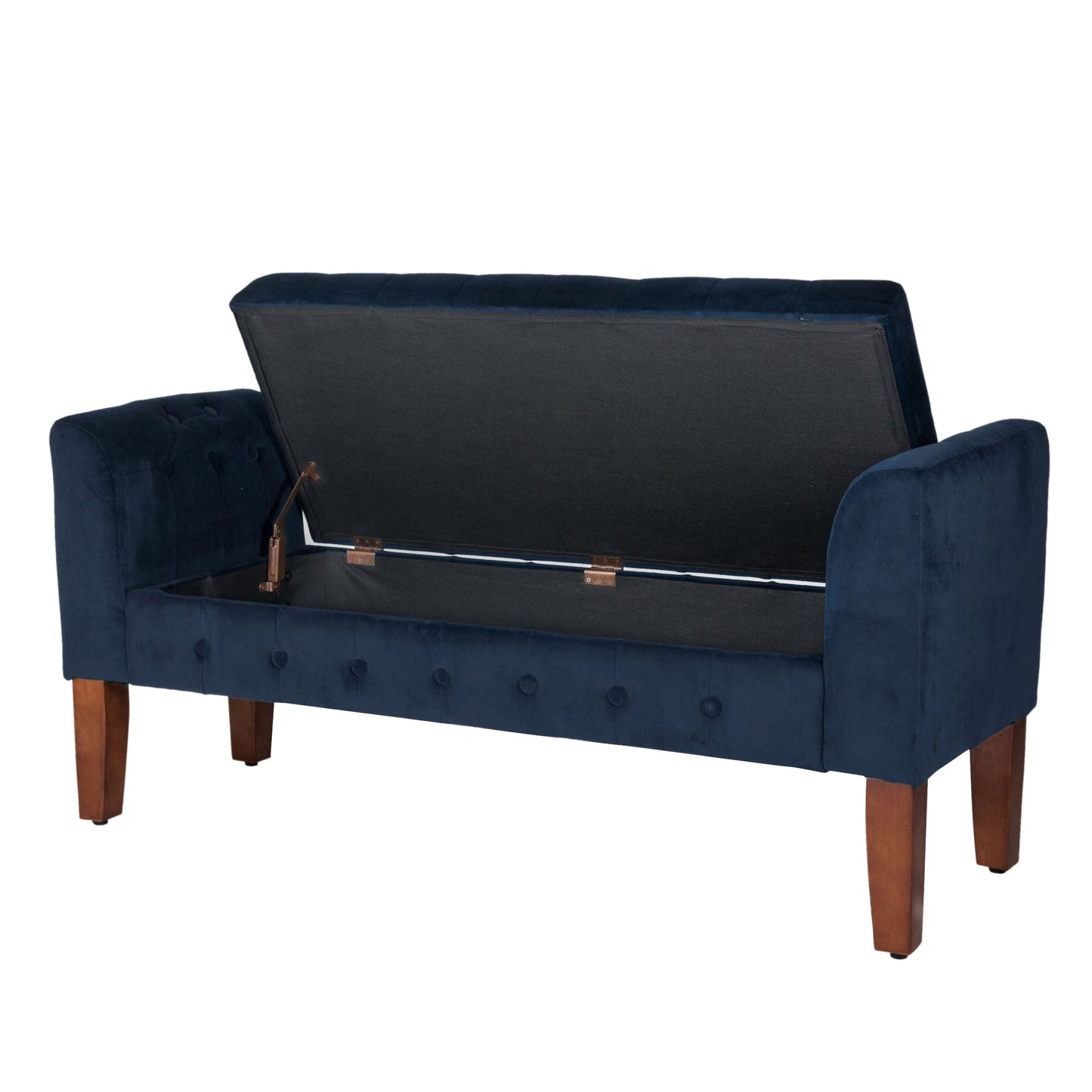 Copper Grove Malakoff Navy Velvet Storage Bench/ Settee