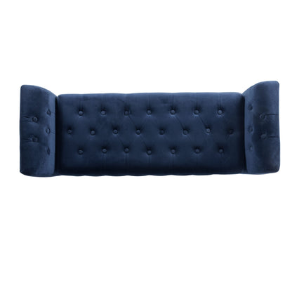 Copper Grove Malakoff Navy Velvet Storage Bench/ Settee