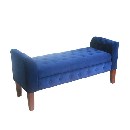Copper Grove Malakoff Navy Velvet Storage Bench/ Settee