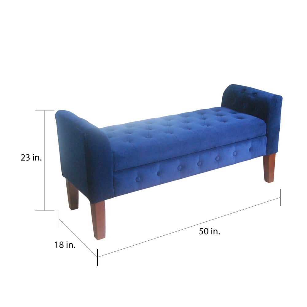 Copper Grove Malakoff Navy Velvet Storage Bench/ Settee