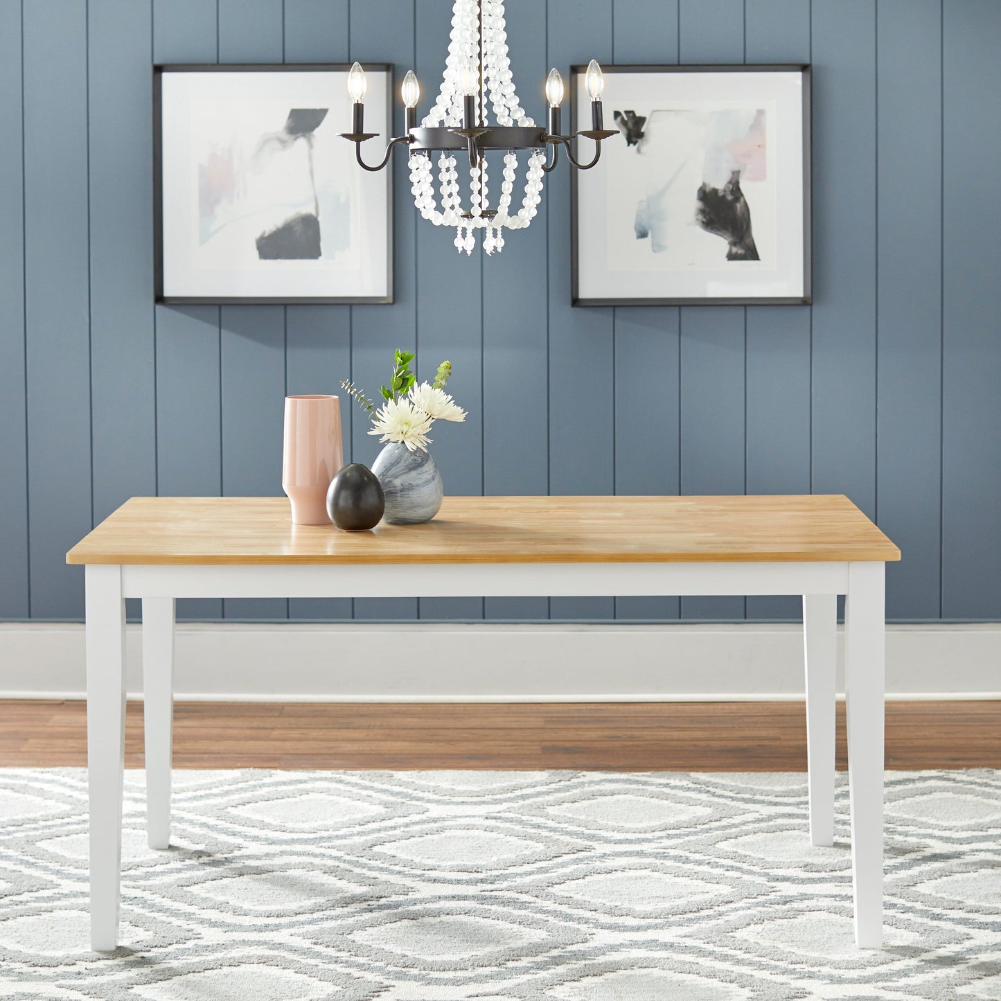 Simple Living Crossback White/ Natural 7-piece Dining Set
