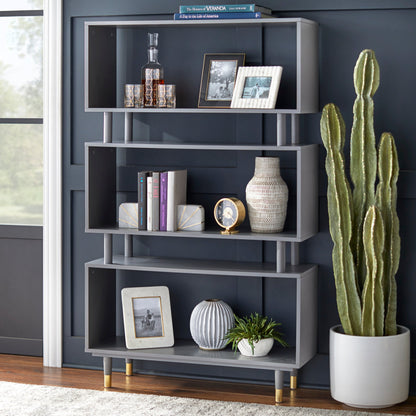 Simple Living Margo Mid-Century Modern 3-tier Bookshelf - 59.5h x 36w x 11.8d
