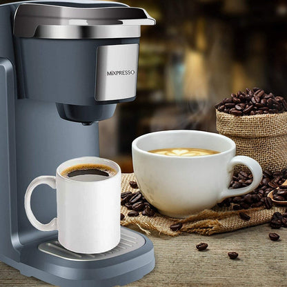 Single Cup Coffee Maker, Personal Single Serve Coffee Machine, Compatible with KCup,One Touch Function Grey Coffee Maker