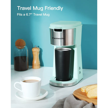 Single Serve Coffee Maker for K Cup & Ground Coffee, with Bold Brew, One Cup Coffee Maker, 6 to 14 oz. Brew Sizes