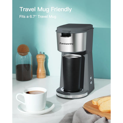 Single Serve Coffee Maker for K Cup & Ground Coffee, with Bold Brew, One Cup Coffee Maker, 6 to 14 oz. Brew Sizes