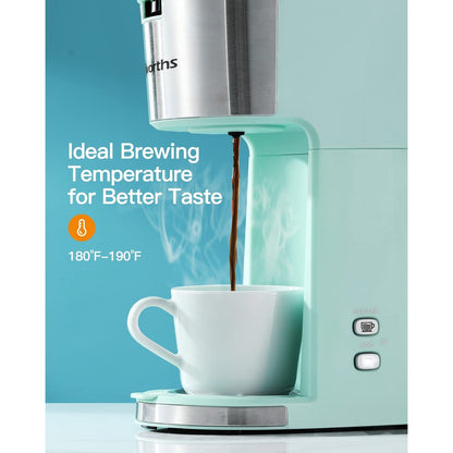 Single Serve Coffee Maker for K Cup & Ground Coffee, with Bold Brew, One Cup Coffee Maker, 6 to 14 oz. Brew Sizes