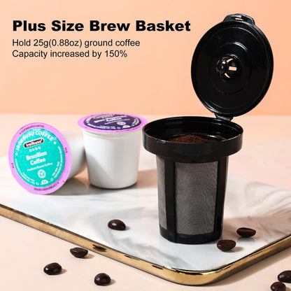 Single Serve Coffee Maker, K Cup and Ground Coffee Machine 2 in 1, 6 to 14 Oz Brew Sizes, Mini One Cup Coffee Maker
