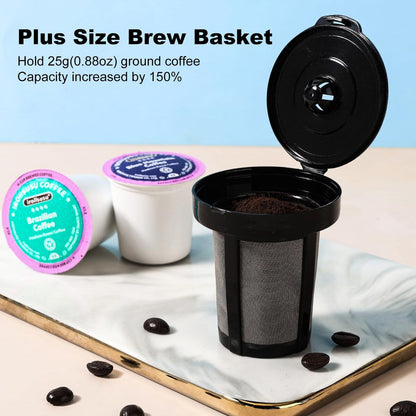 Single Serve Coffee Maker, K Cup and Ground Coffee Machine 2 in 1, 6 to 14 Oz Brew Sizes, Mini One Cup Coffee Maker