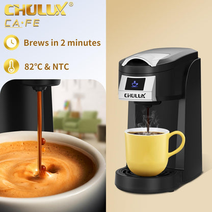 Single Serve Coffee Maker, One Cup Coffee Brewer for K Cup & Ground Coffee, 5 to 12oz Brew Sizes in Mins, Auto Off Function