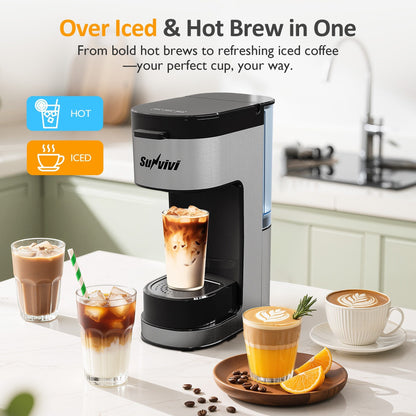 Single Serve Iced Coffee Maker with 3 Brewing Options, Black