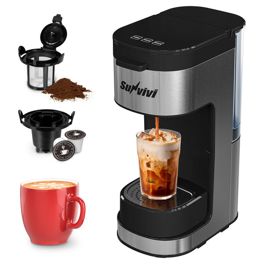 Single Serve Iced Coffee Maker with 3 Brewing Options, Black