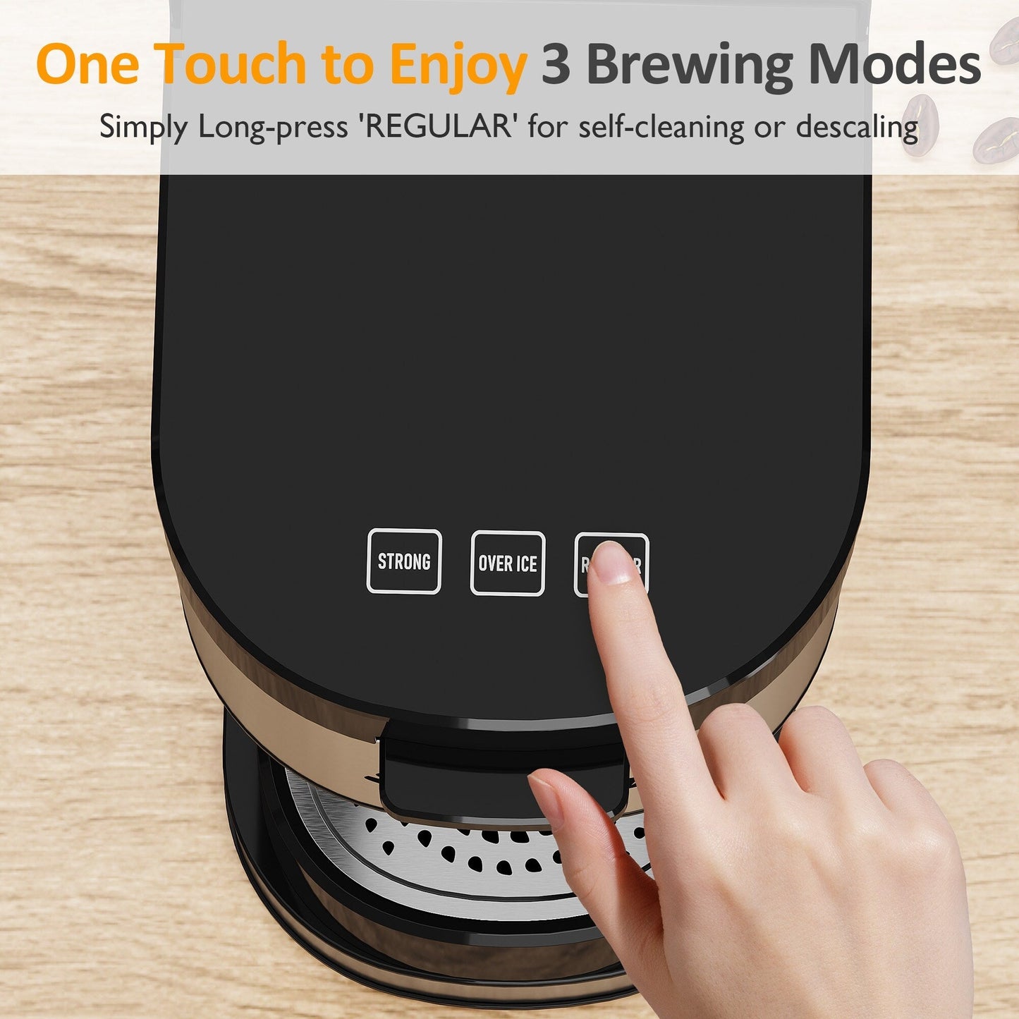 Single Serve Iced Coffee Maker with 3 Brewing Options, Black