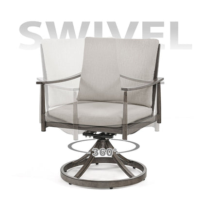 SleekLine 7-Piece Aluminum Patio Dining Set with Webbing Chair Back and Removable Cushions