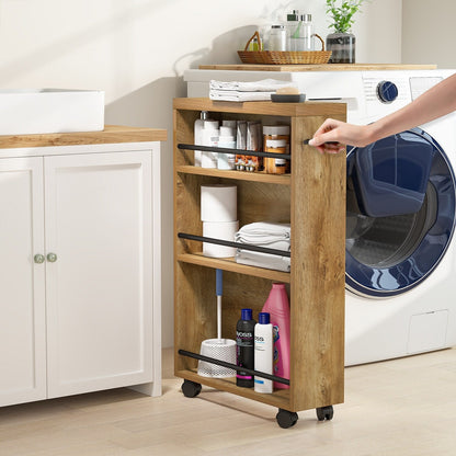 Slim Storage Cart, Rolling Narrow Kitchen Cart on Wheels - N/A
