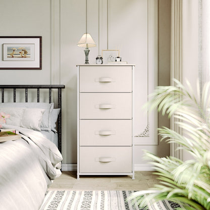 Modern 4/8/10-drawer Bedroom Fabric Dresser Storage Tower with Wood Top