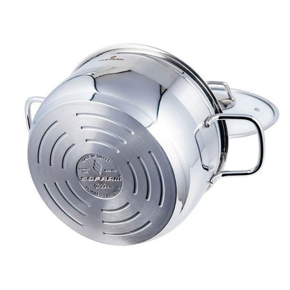 Sofram 18/10 Stainless Steel Deep Stock Pot w/ Glass Lid