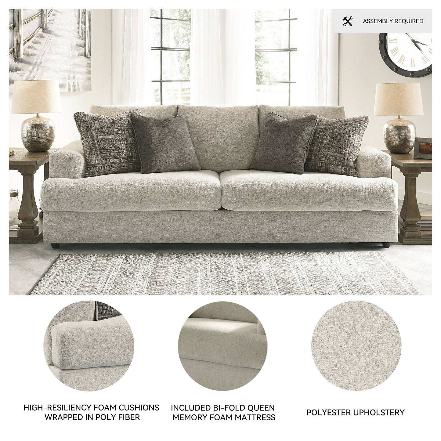 Soletren Queen Sofa Sleeper - Stone