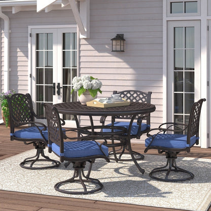 South Ponto 5-piece Aged Bronze Aluminum Round Dining Set with Swivel Chairs by Havenside Home