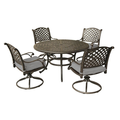 South Ponto 5-piece Aged Bronze Aluminum Round Dining Set with Swivel Chairs by Havenside Home
