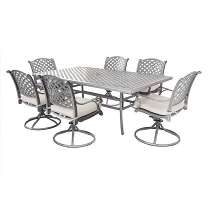 South Ponto 7-piece Aluminum Dining Set with Cushioned Swivel Chairs by Havenside Home