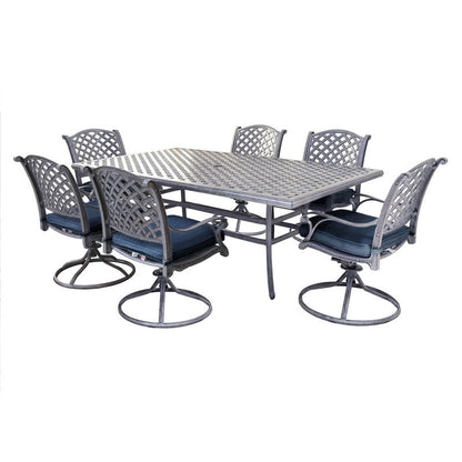 South Ponto 7-piece Aluminum Dining Set with Cushioned Swivel Chairs by Havenside Home