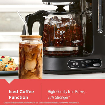 Split Brew 12-Cup Coffee Maker, Iced/Hot Coffee, Programmable, Quick Touch, 4-Hour Keep Warm