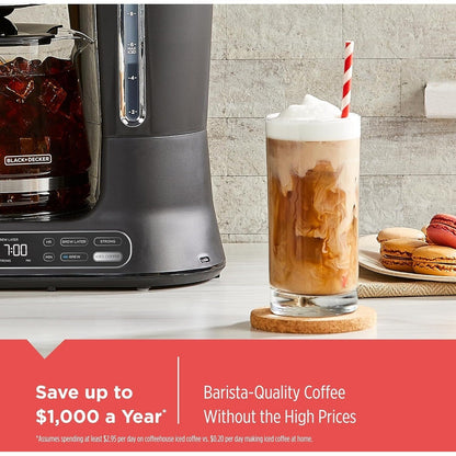 Split Brew 12-Cup Coffee Maker, Iced/Hot Coffee, Programmable, Quick Touch, 4-Hour Keep Warm