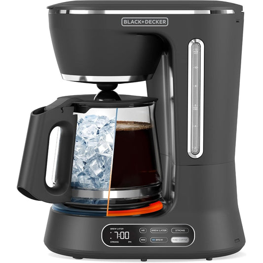 Split Brew 12-Cup Coffee Maker, Iced/Hot Coffee, Programmable, Quick Touch, 4-Hour Keep Warm