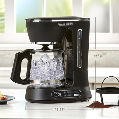 Split Brew 12-Cup Coffee Maker, Iced/Hot Coffee, Programmable, Quick Touch, 4-Hour Keep Warm