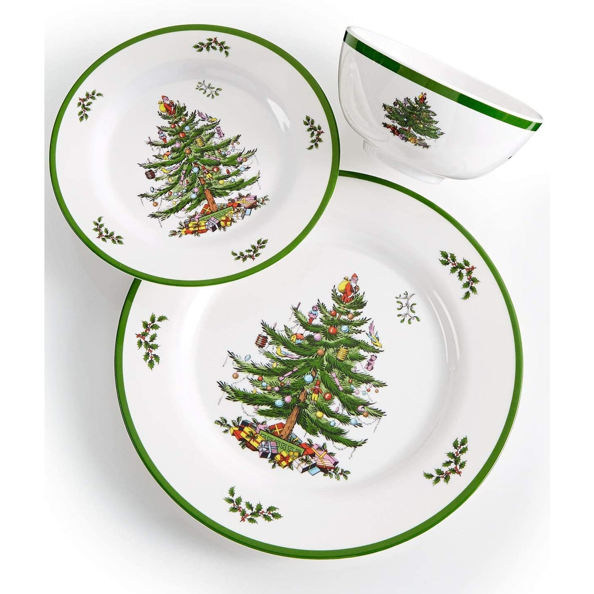 Spode Set of 4 Christmas Tree Melamine Dinner Plates - 11 D