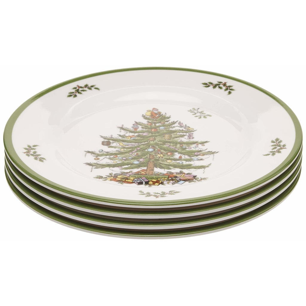 Spode Set of 4 Christmas Tree Melamine Dinner Plates - 11 D