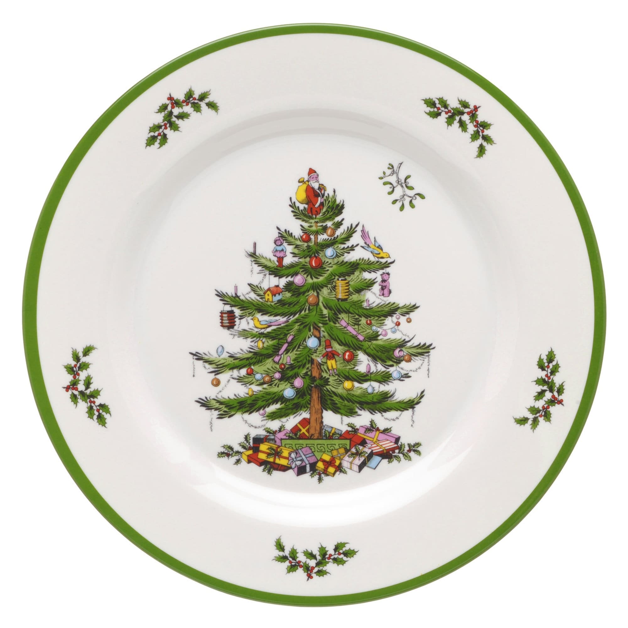 Spode Set of 4 Christmas Tree Melamine Dinner Plates - 11 D
