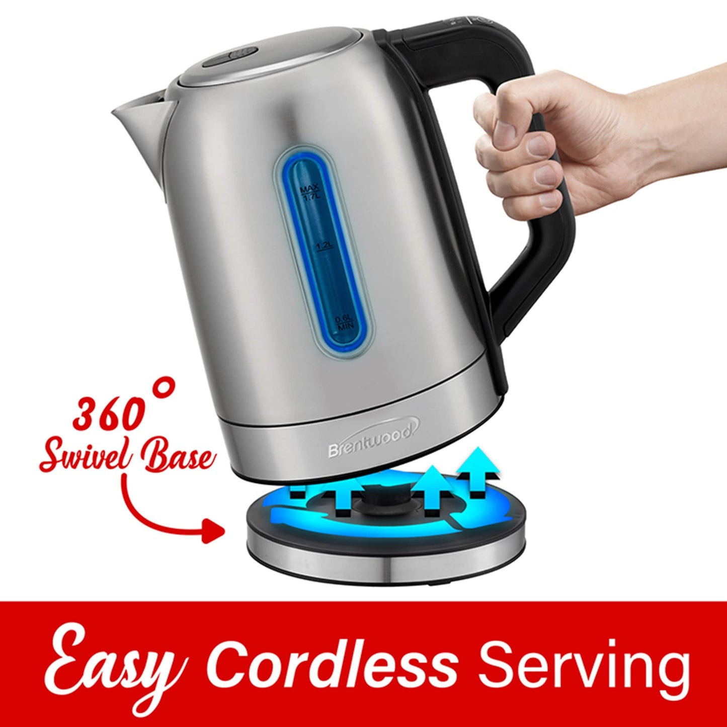 Stainless Steel 7.2 Cup Electric Kettle with 5 Presets