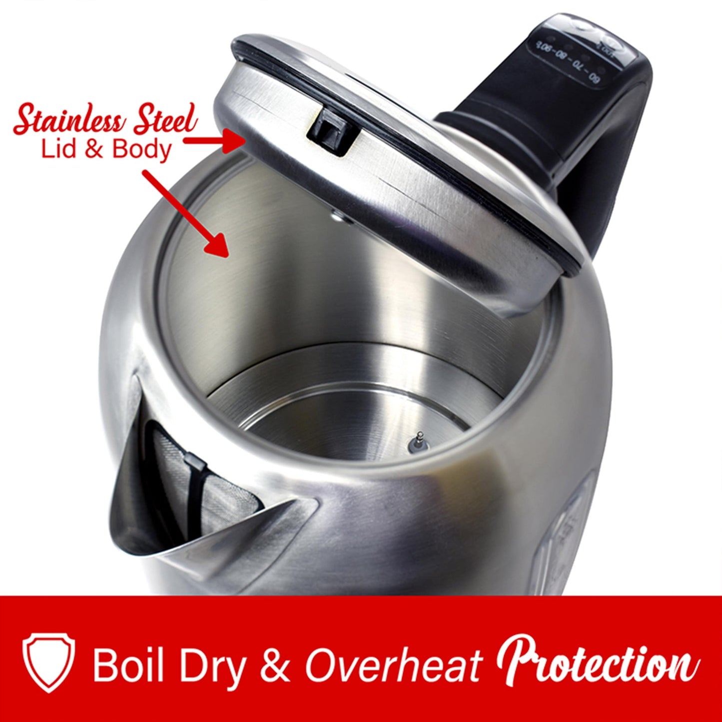 Stainless Steel 7.2 Cup Electric Kettle with 5 Presets